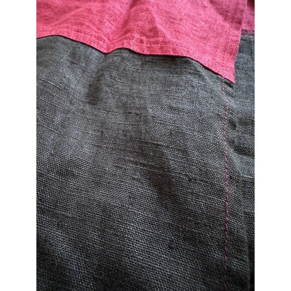 Linen Skirt Sz XL Maxi Pull On Drawstring Waist Colorblock Maxi Y2K red black - Picture 12 of 16